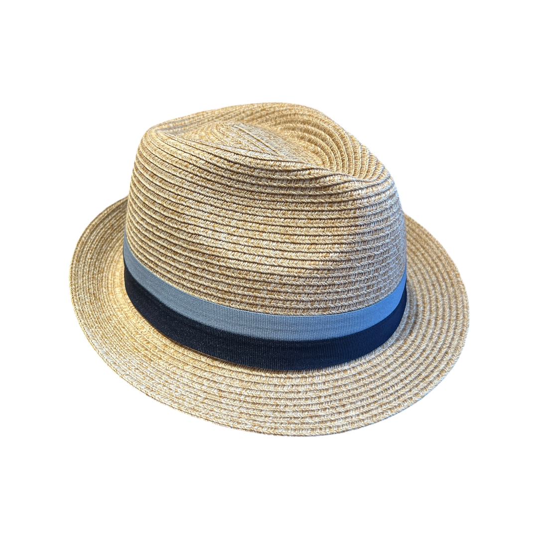 RILEY OATMEAL TRILBY BLUE STRIPES