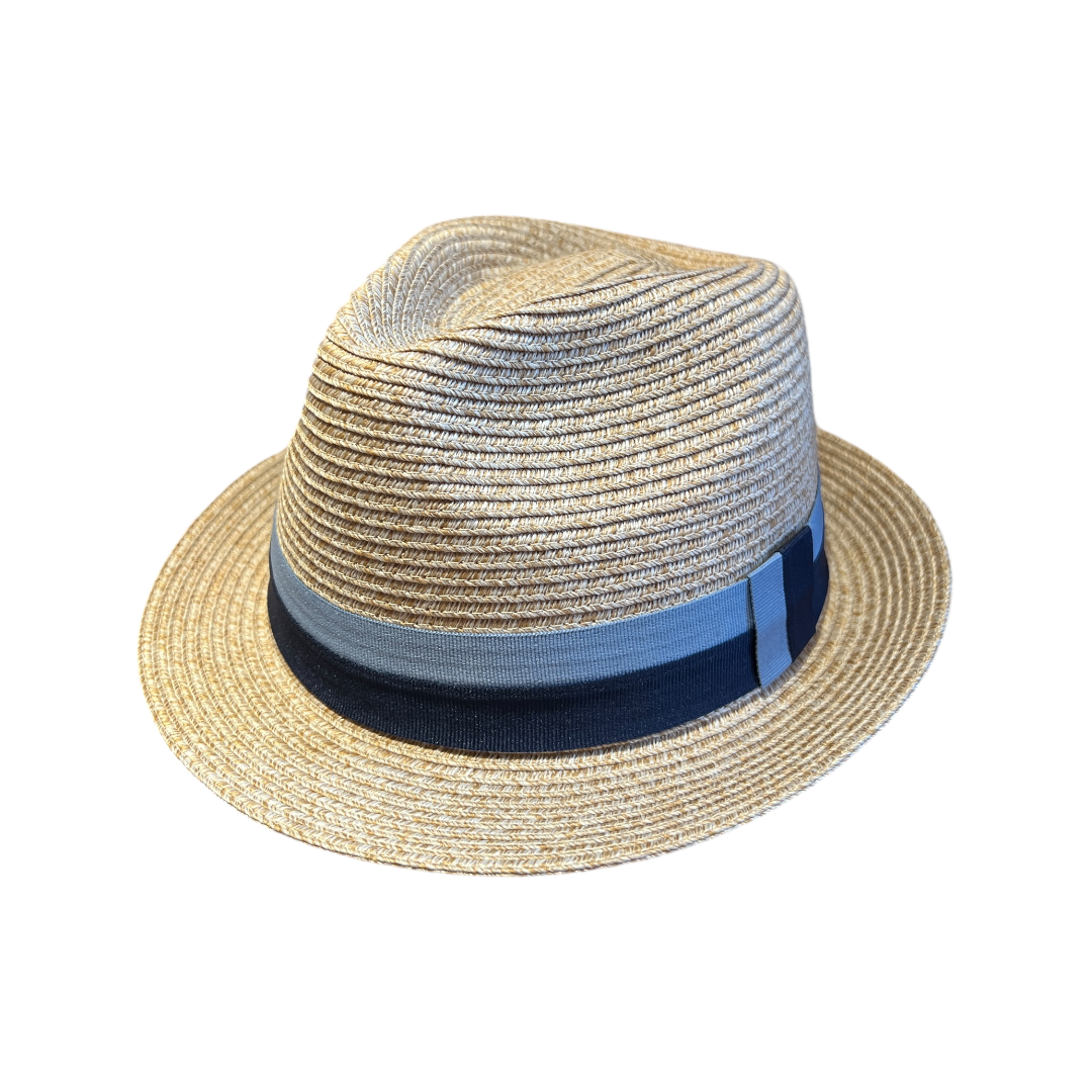 RILEY OATMEAL TRILBY BLUE STRIPES