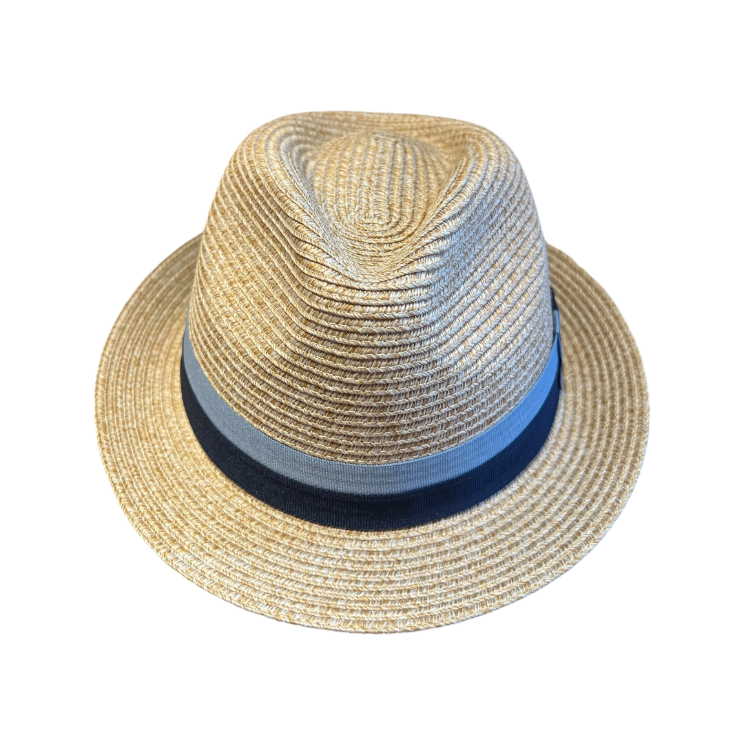 RILEY OATMEAL TRILBY BLUE STRIPES